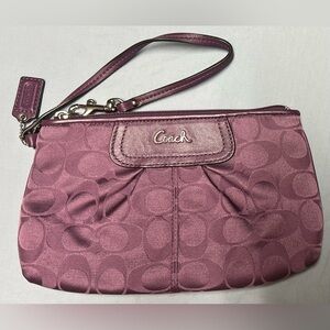 Coach Plum Wristlet Clutch